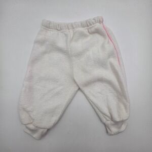 Vitamins Vintage Baby Jogger Pants White Pink Stripe Size 12 Months